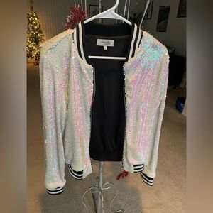 Sequin bomber jacket